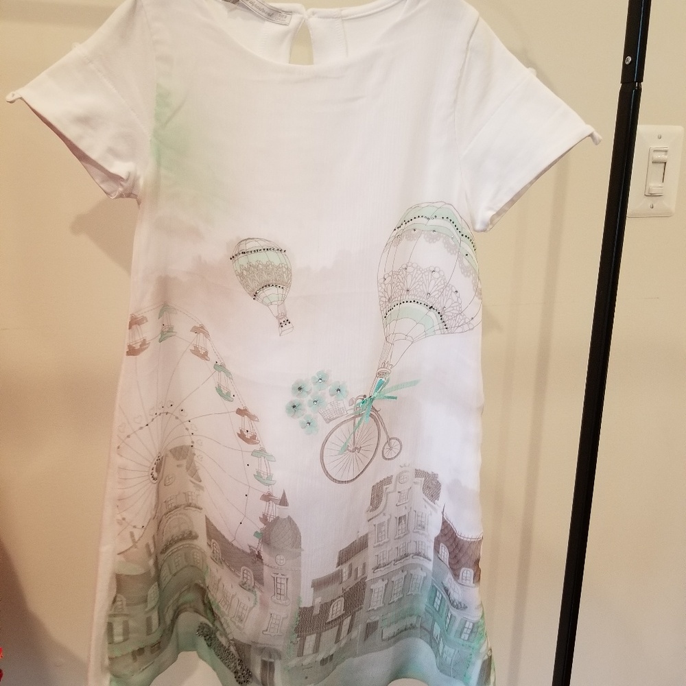 Beautiful girls white dress with prints